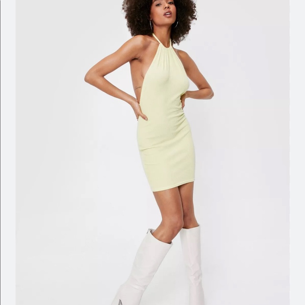 Nasty Gal ruched backless dress